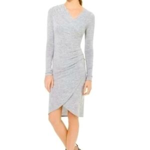 Wilfred Black Long-Sleeve Wrap V-Neck Dress